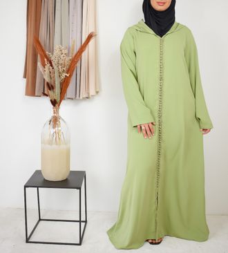 abaya met capuchon groen-s/m-groen