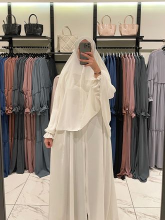 Khimaar white-wit-Lang