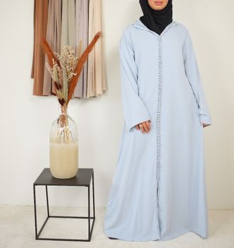 abaya met capuchon baby blauw-s/m-baby blauw